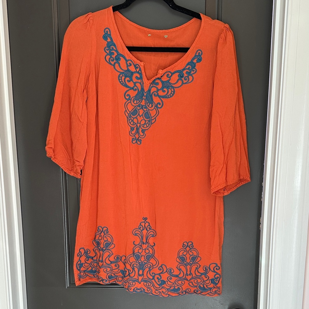 Orange and Blue Women's Tunic‎